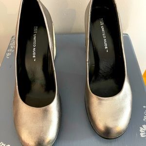 United Nude silver heels